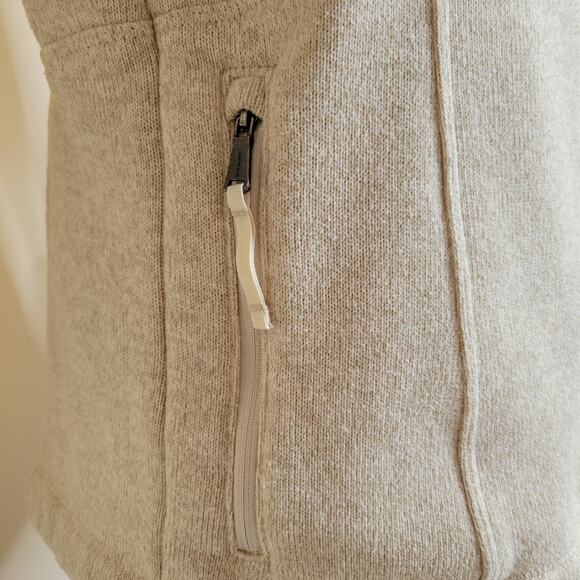 Lands End Womens Sweater Fleece Line Jacket Tan Heather Full Zip Pockets✨️L Tall - Picture 7 of 13